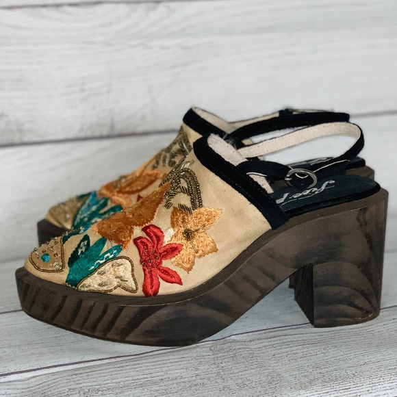 Free People Shoes - Free People Embroidered Clogs NWB